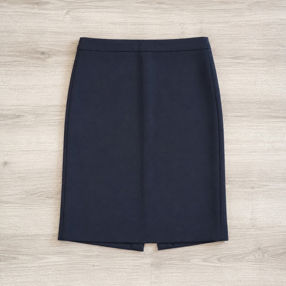 J.Crew No.‎ 2 Pencil Skirt Black Wool Size 4 Professional Office Wear Classic